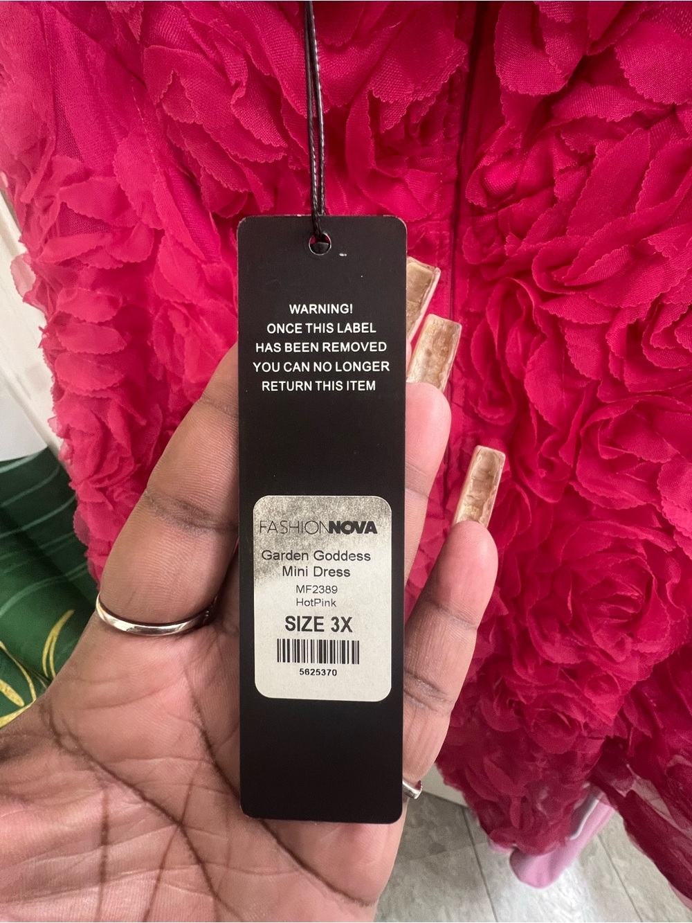 Tag on Clothing Item